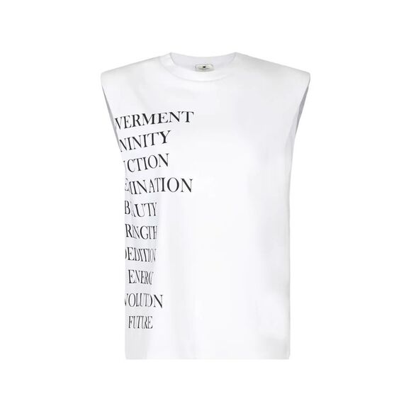 Elisabetta Franchi Women Lettering-Print Jersey Sleeveless T-Shirt